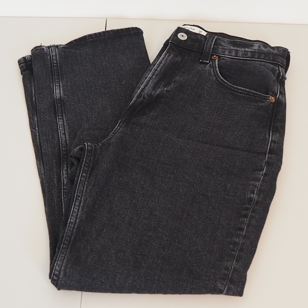 Abercrombie & Fitch The Ankle Straight Ultra High Rise Jeans 26/2 Black Denim